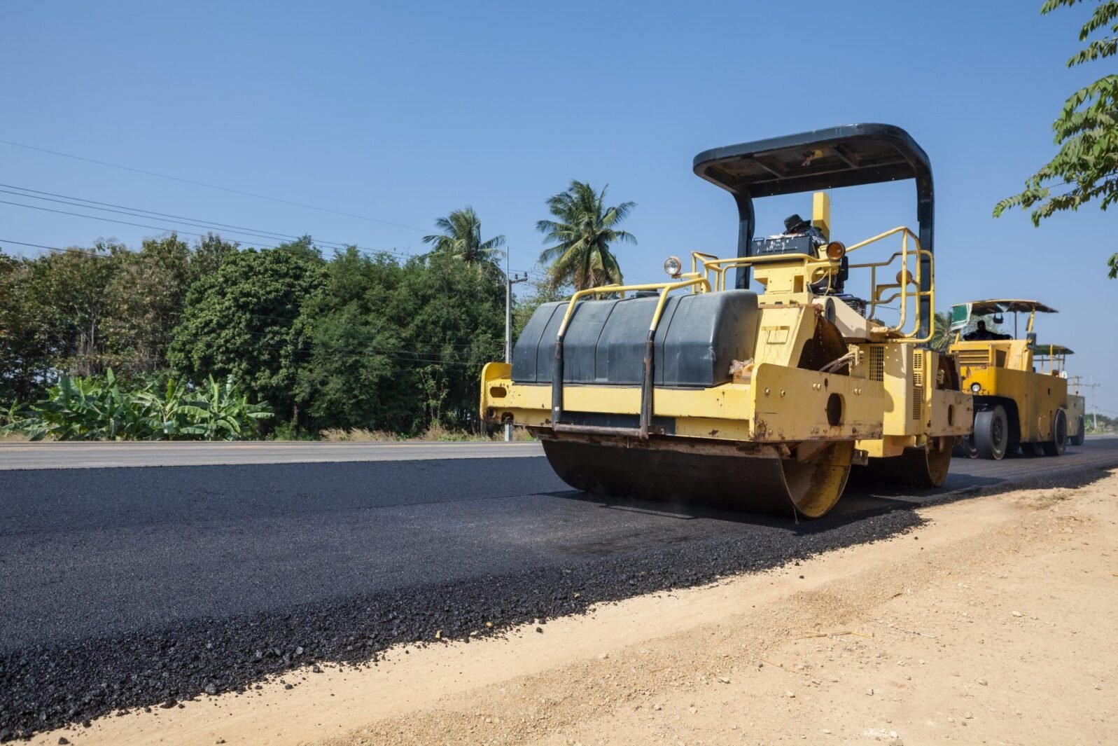After removing the debris, the asphalt contractors installed a new road surface.